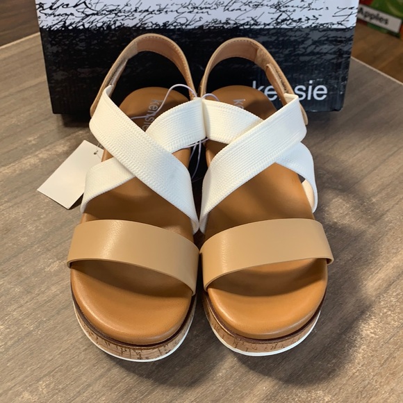 NWT Kensie Palermo wedge Sandal Natural Tan - Picture 4 of 6